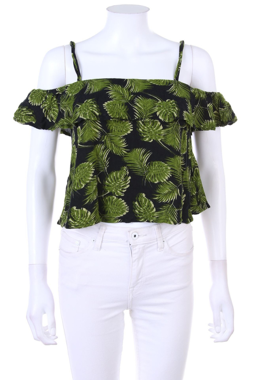 Superdry - Cold-Shoulder-Bluse mit Tropical Print - S
