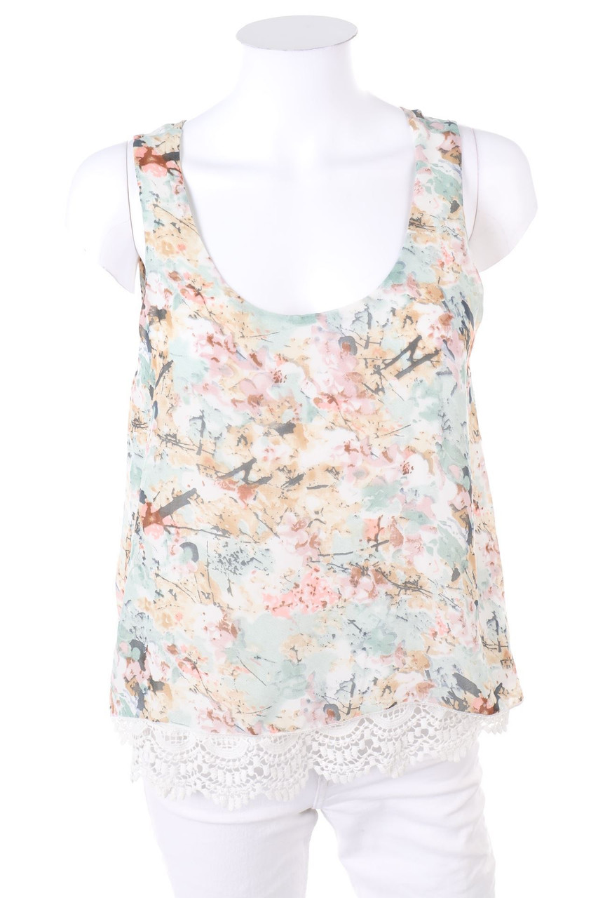 Hailys - Print-Blusentop mit Spitze - M