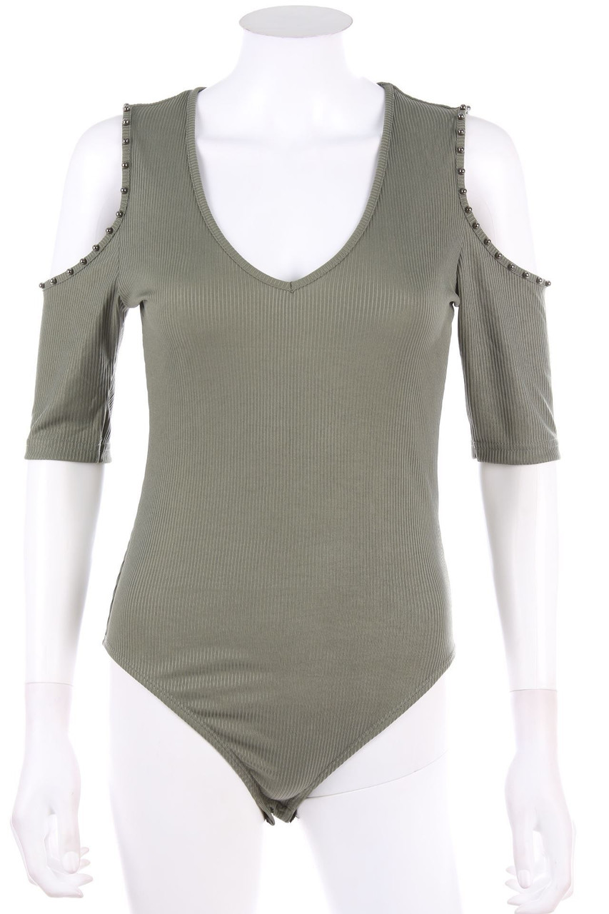 WOMEN ONLY - Cold-Shoulder-Body mit Perlen - S