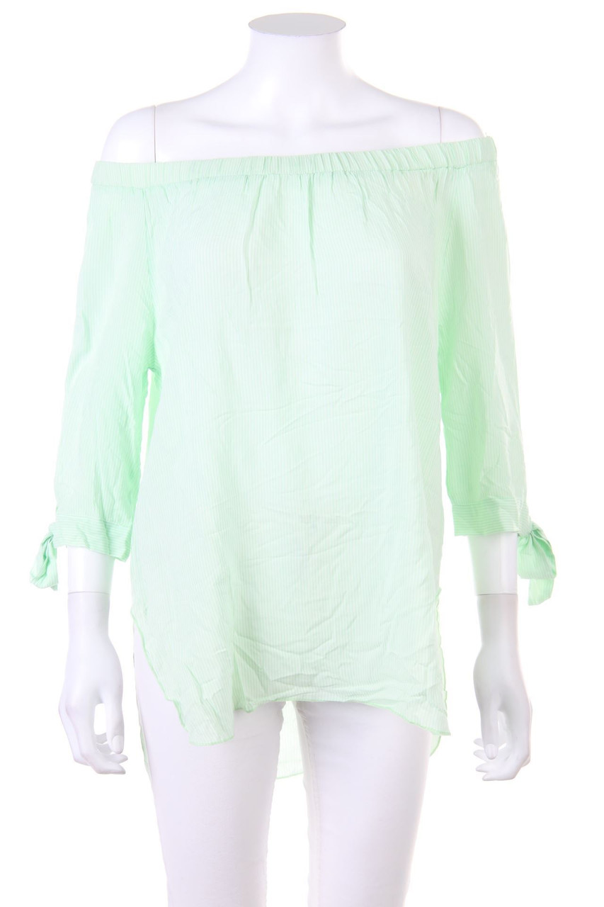 BLIND DATE - Streifen-Carmen-Bluse mit 3/4-Ärmel - S