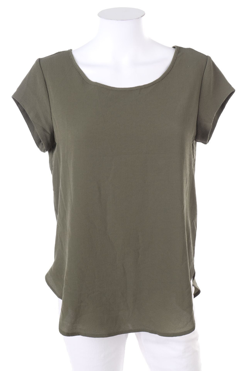 ONLY - Kurzarm-Bluse mit Reißverschluss - D 36