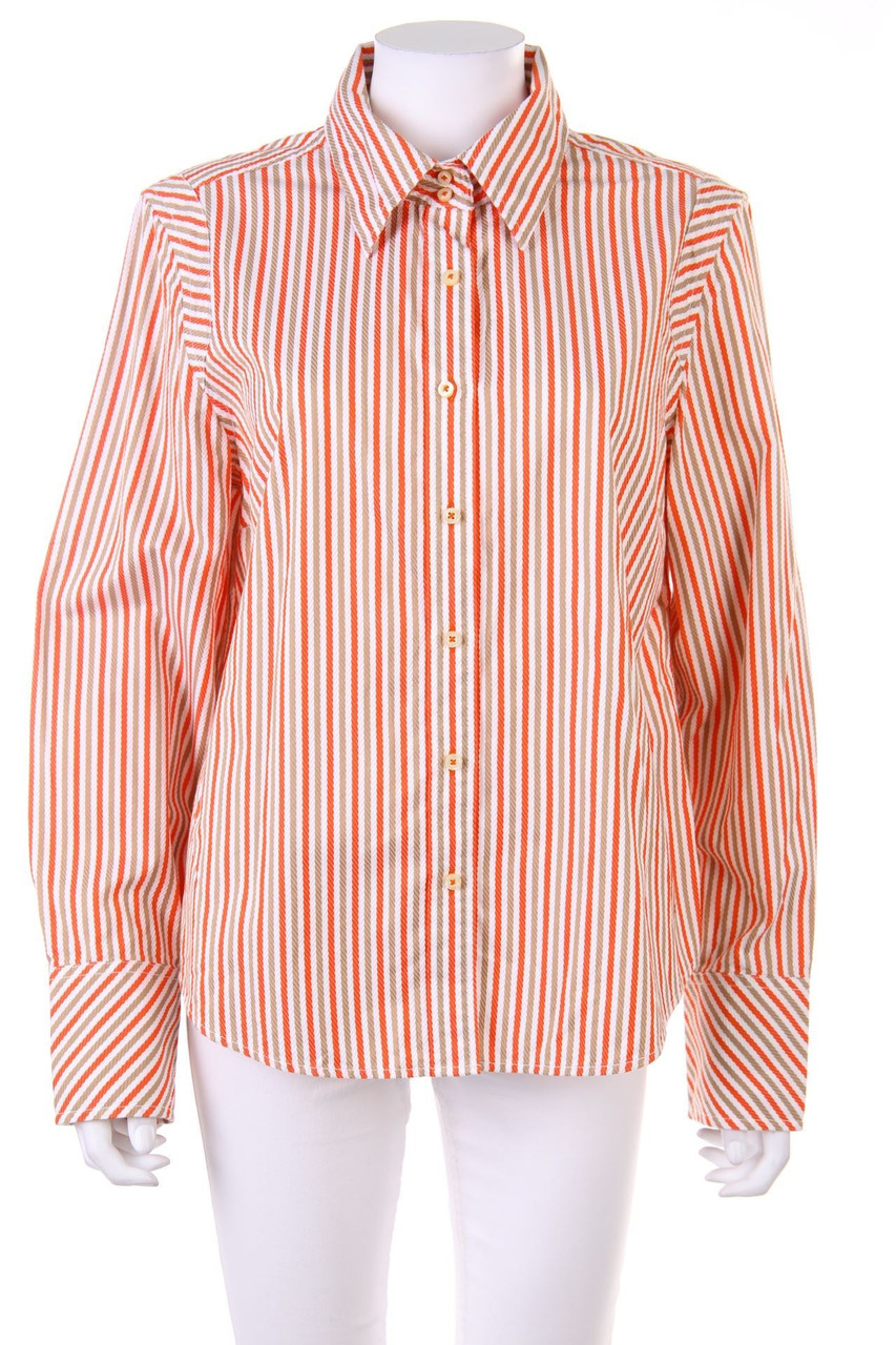 TOMMY HILFIGER - Streifen-Hemd-Bluse mit Logo-Stickerei - XL