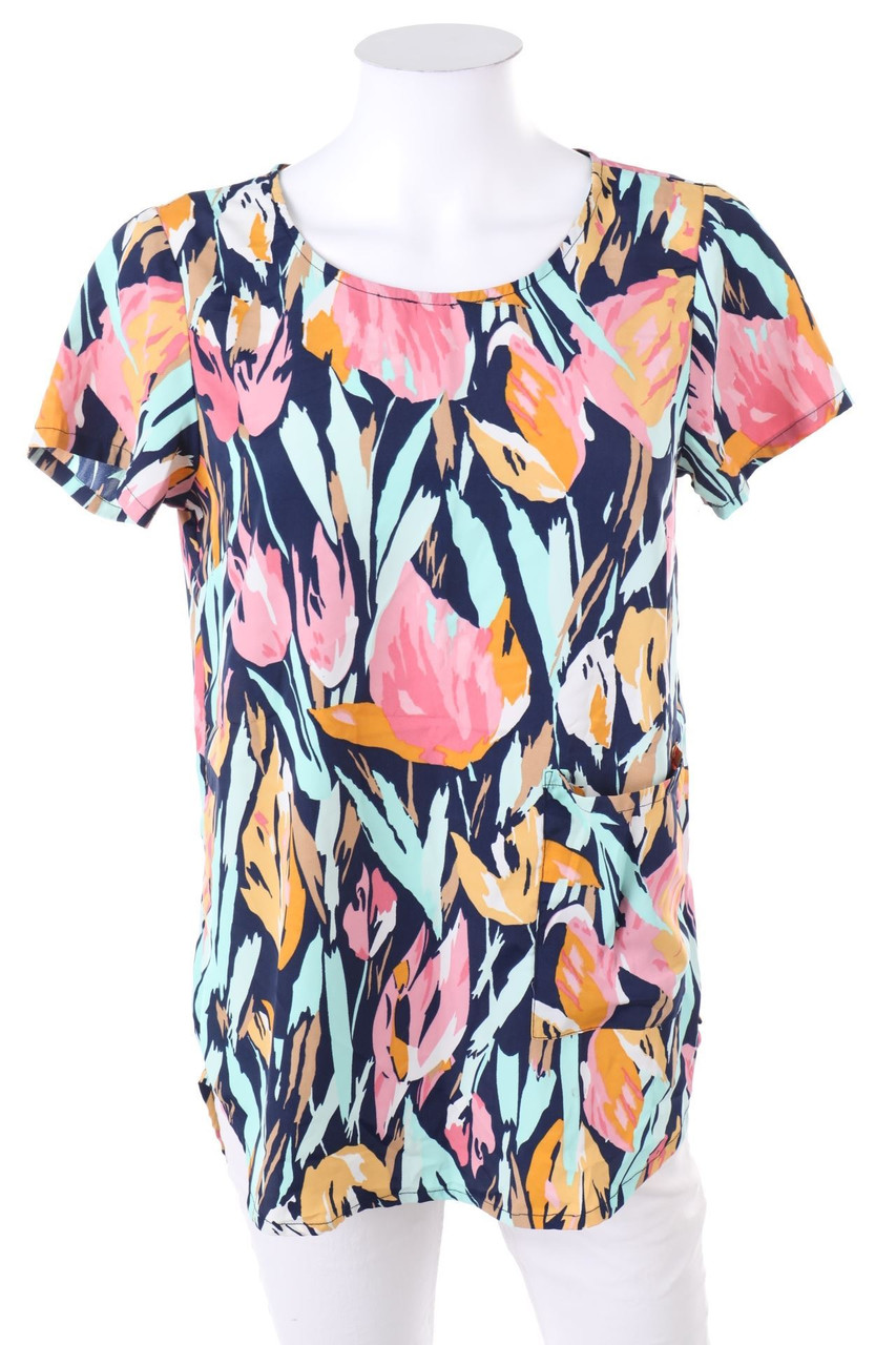 VERO MODA - Vokuhila-Kurzarm-Shirt mit Print - S