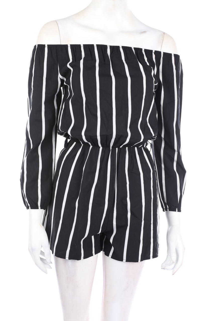 Ohne Label - Carmen-Playsuit mit Streifen - S