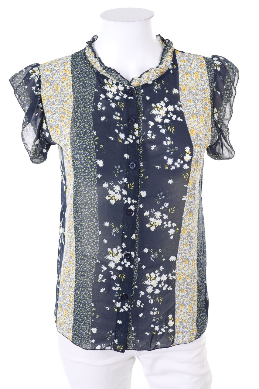 NEW COLLECTION - Kurzarm-Bluse mit Rüschen - D 36