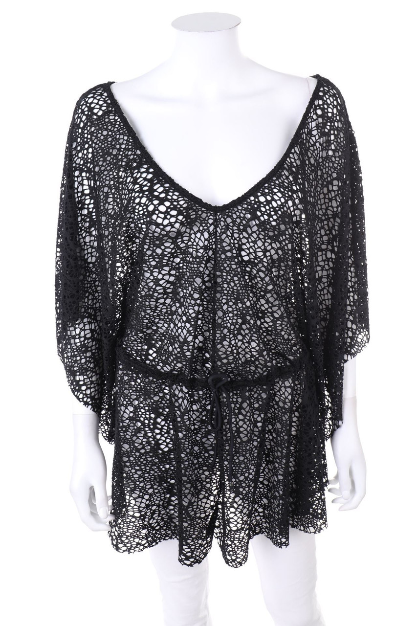 Ohne Label - Bluse aus Lochspitze mit Tunnelzug - ONE SIZE