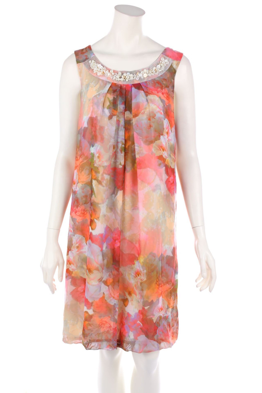 DIANA GALLESI - Ballon-Abendkleid mit Blumen-Print mit Perlen - D 40