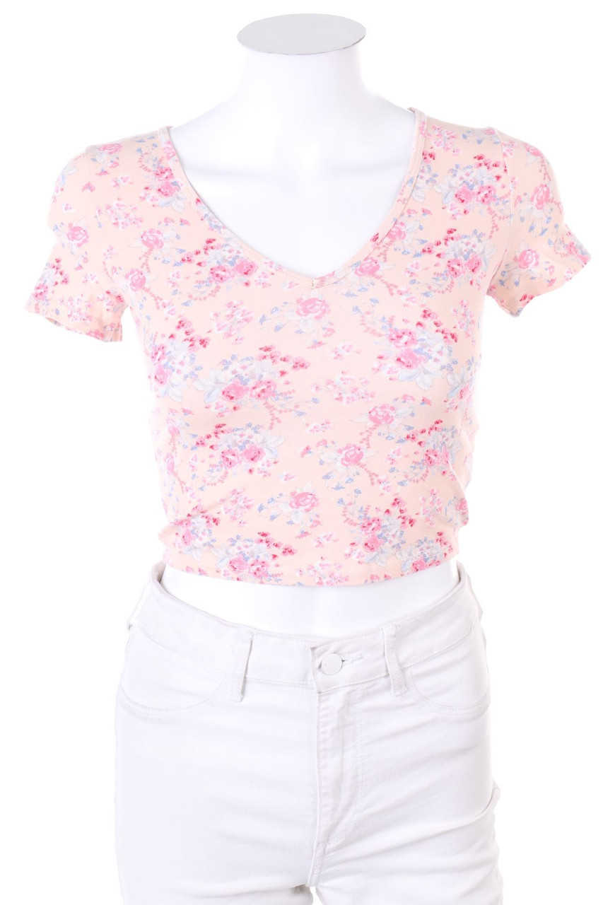 TALLY WEiJL - Y2K-Cropped-Shirt mit Blumen-Print - XXS