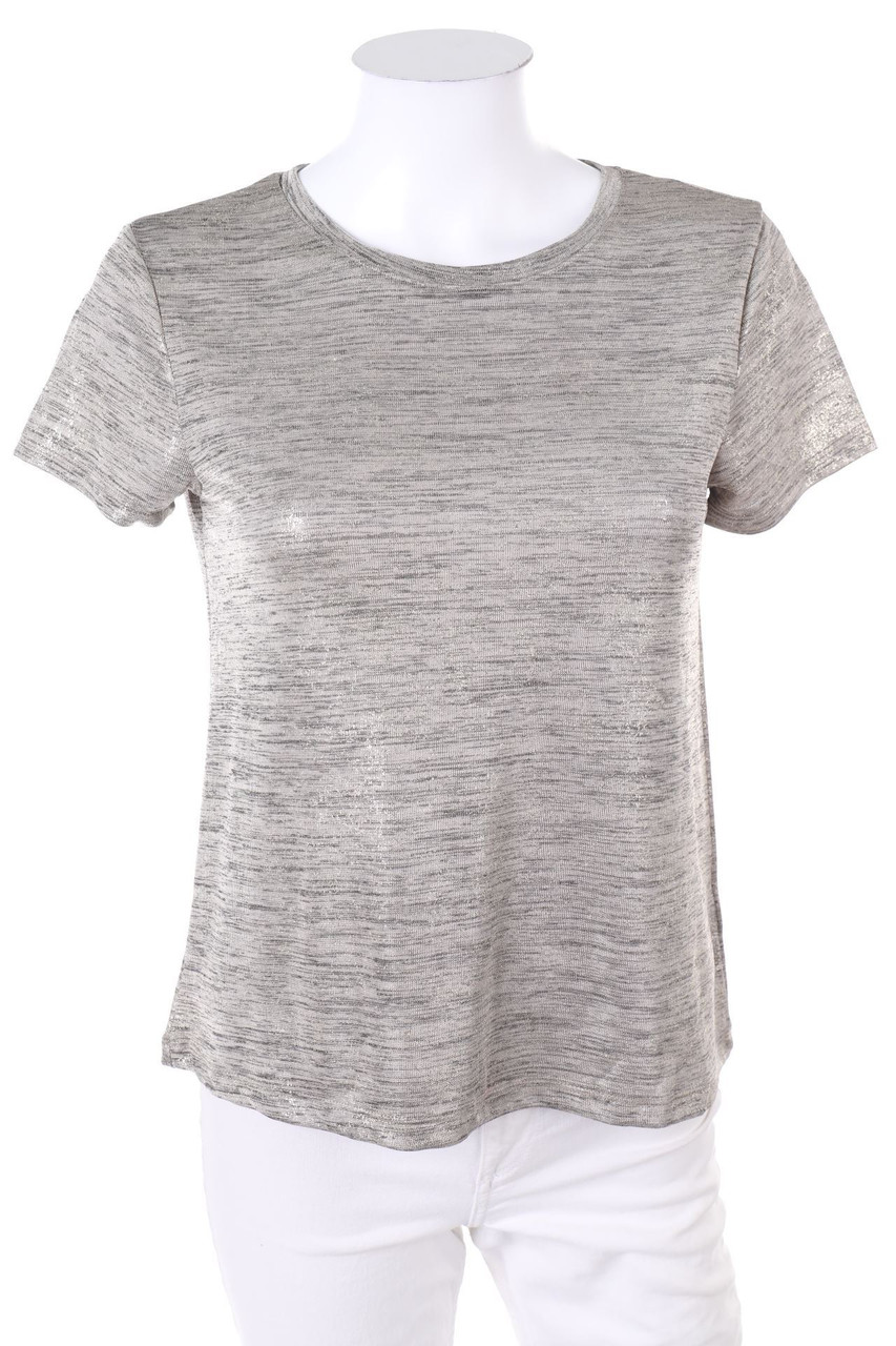 H&M - Kurzarm-Shirt mit Metallic-Effekt - XS