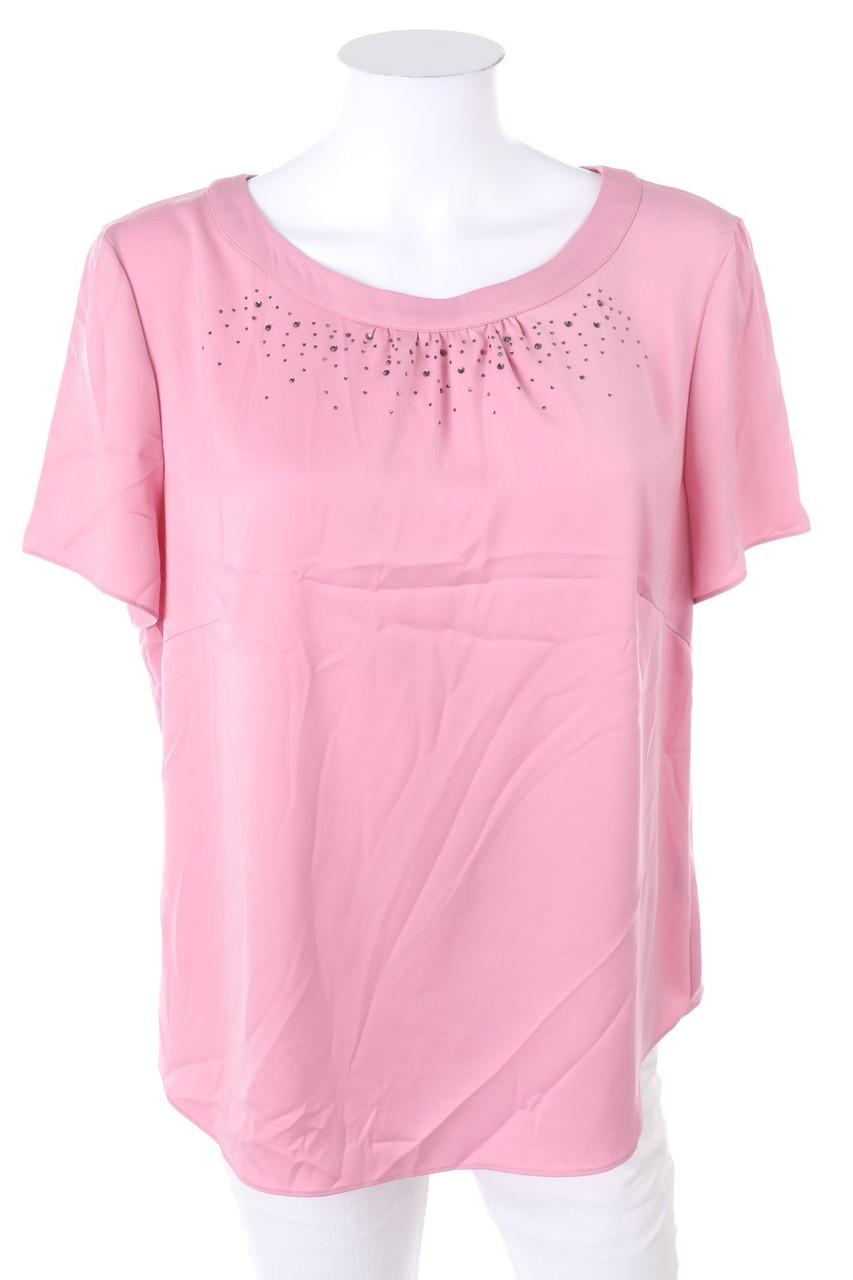 select - Kurzarm-Bluse mit Strass-Steinen - D 44