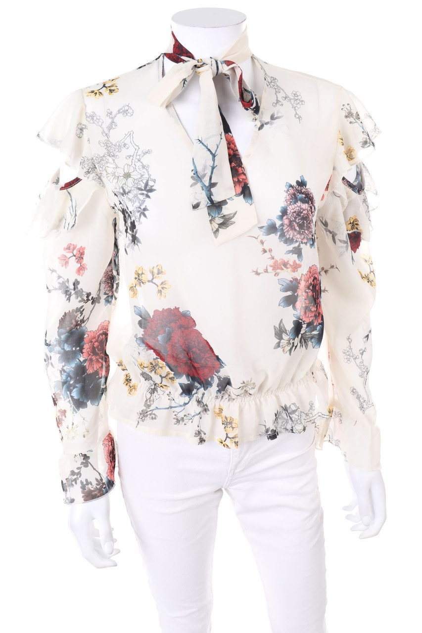 KARTIKA - Cold-Shoulder-Schluppen-Bluse mit Volants - D 38