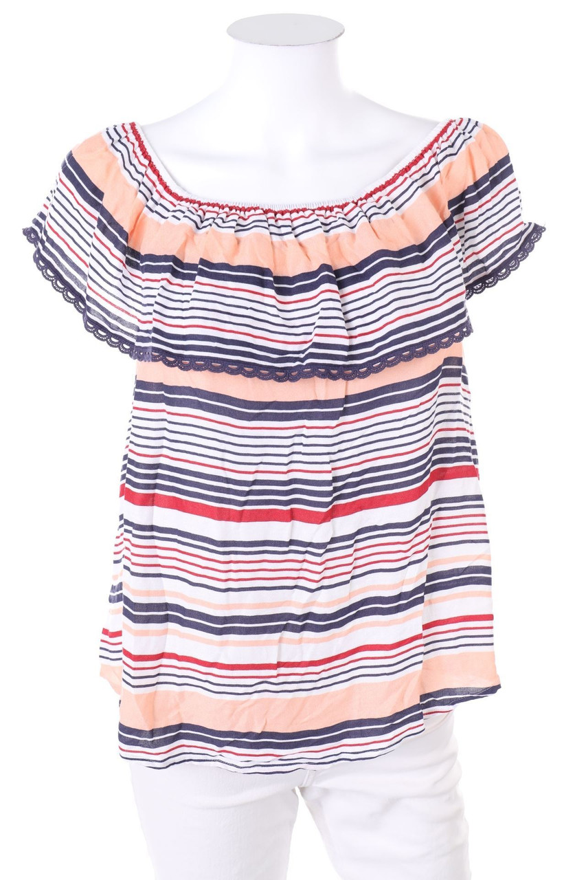 get it on - Carmen-Bluse mit Streifen - D 40