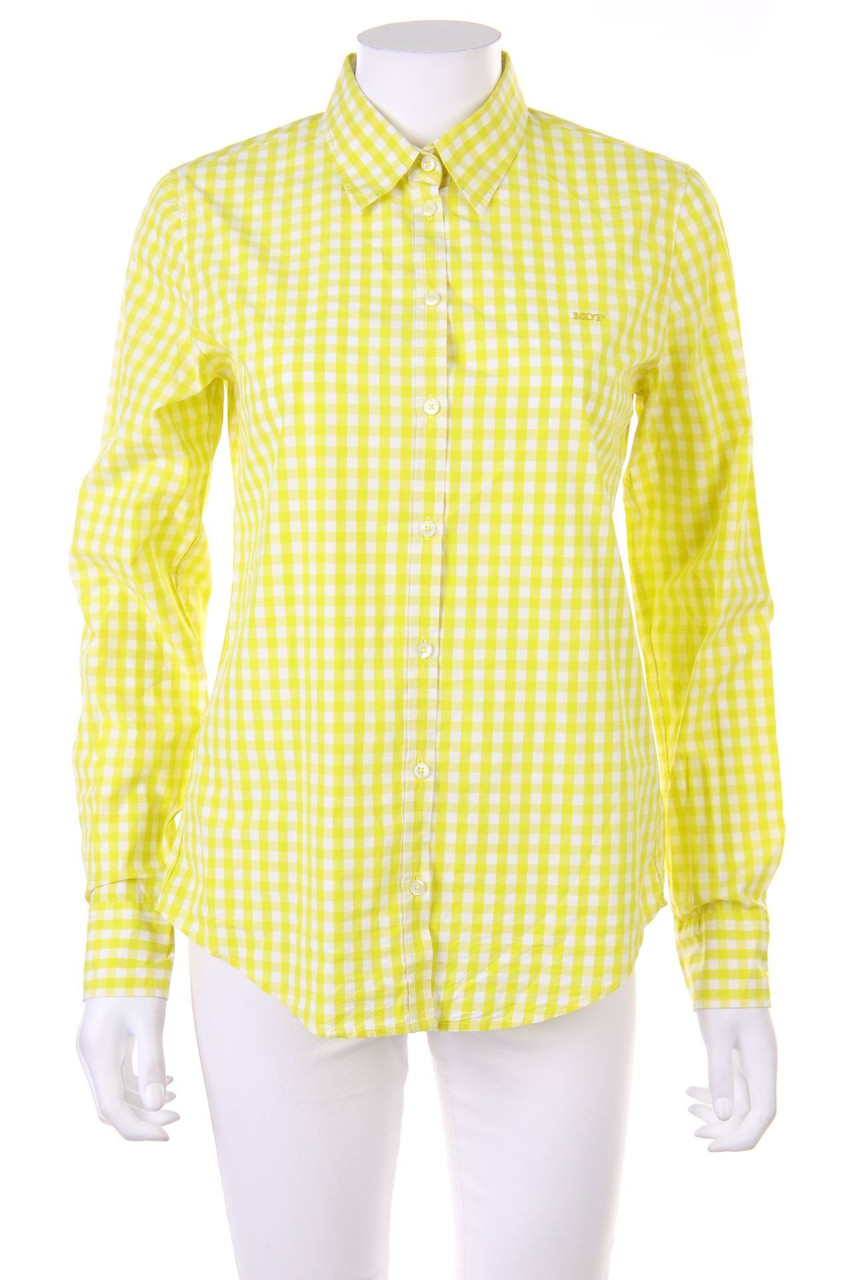 Marc O´Polo - Karo-Hemd-Bluse mit Logo-Stickerei - D 36