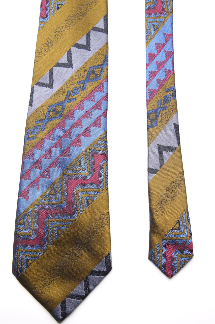 PKZ of SWITZERLAND - Seiden-Krawatte mit geometrischem Muster