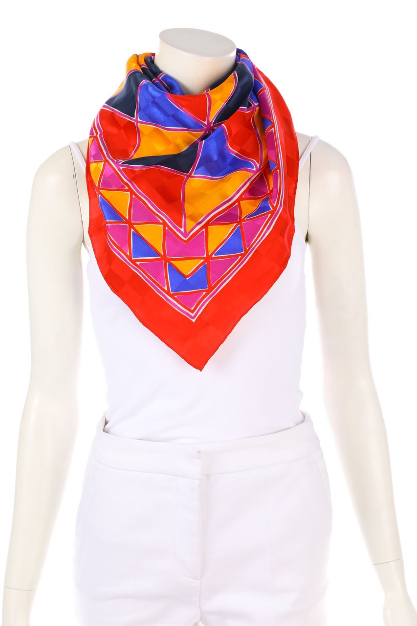 YVES SAINT LAURENT - Vintage-Seidentuch mit Geo-Print