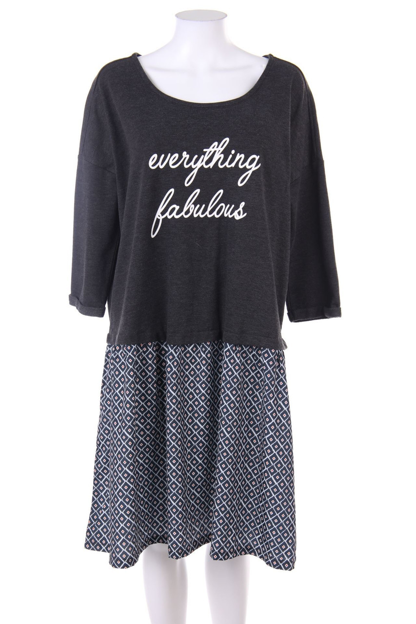 Ohne Label - Minikleid aus Jersey im Layer Look - XXL