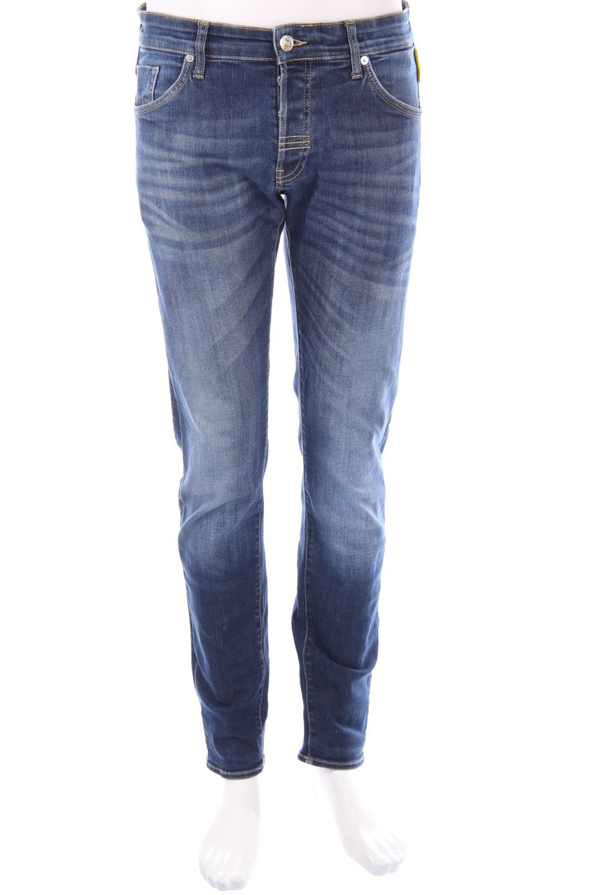 MELTIN POT - Used Look Slim-Jeans mit Schmuck-Knöpfen - W31