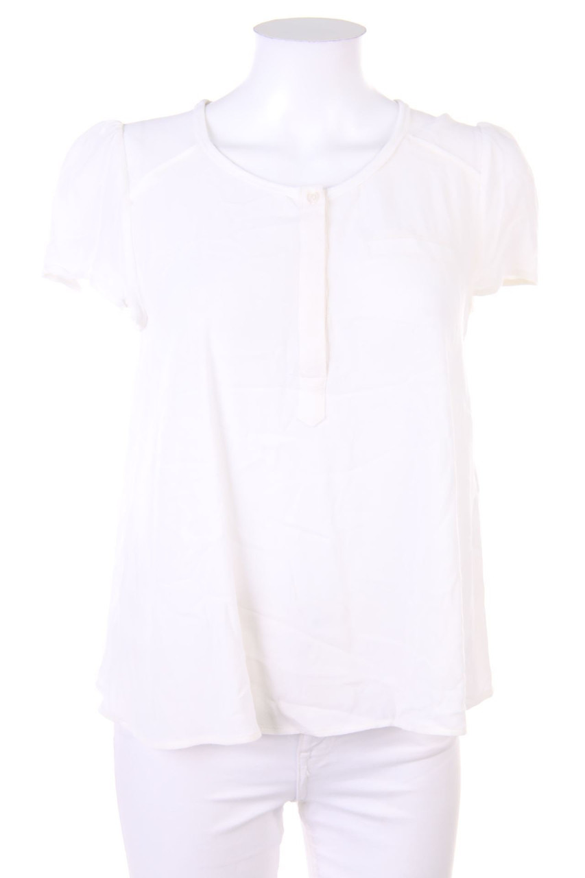 KOOKAI - Kurzarm-Bluse mit Spitze - D 36