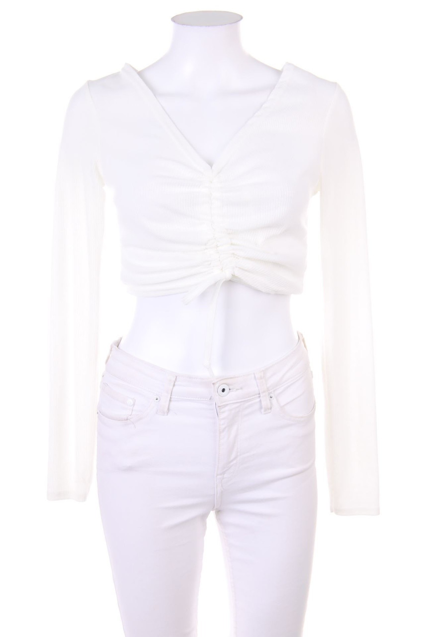 PRETTYLITTLETHING - Cropped-Shirt mit Raffungen - D 36