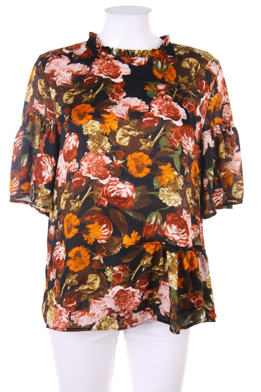 H&M - Kurzarm-Bluse mit Blumen-Print - D 42