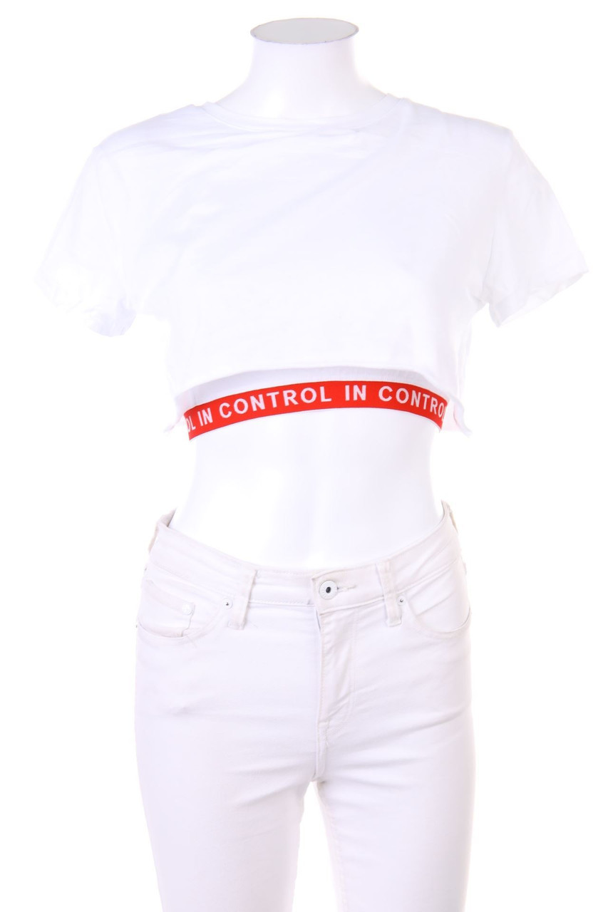 TALLY WEiJL - Cropped-Shirt mit Statement-Print - S