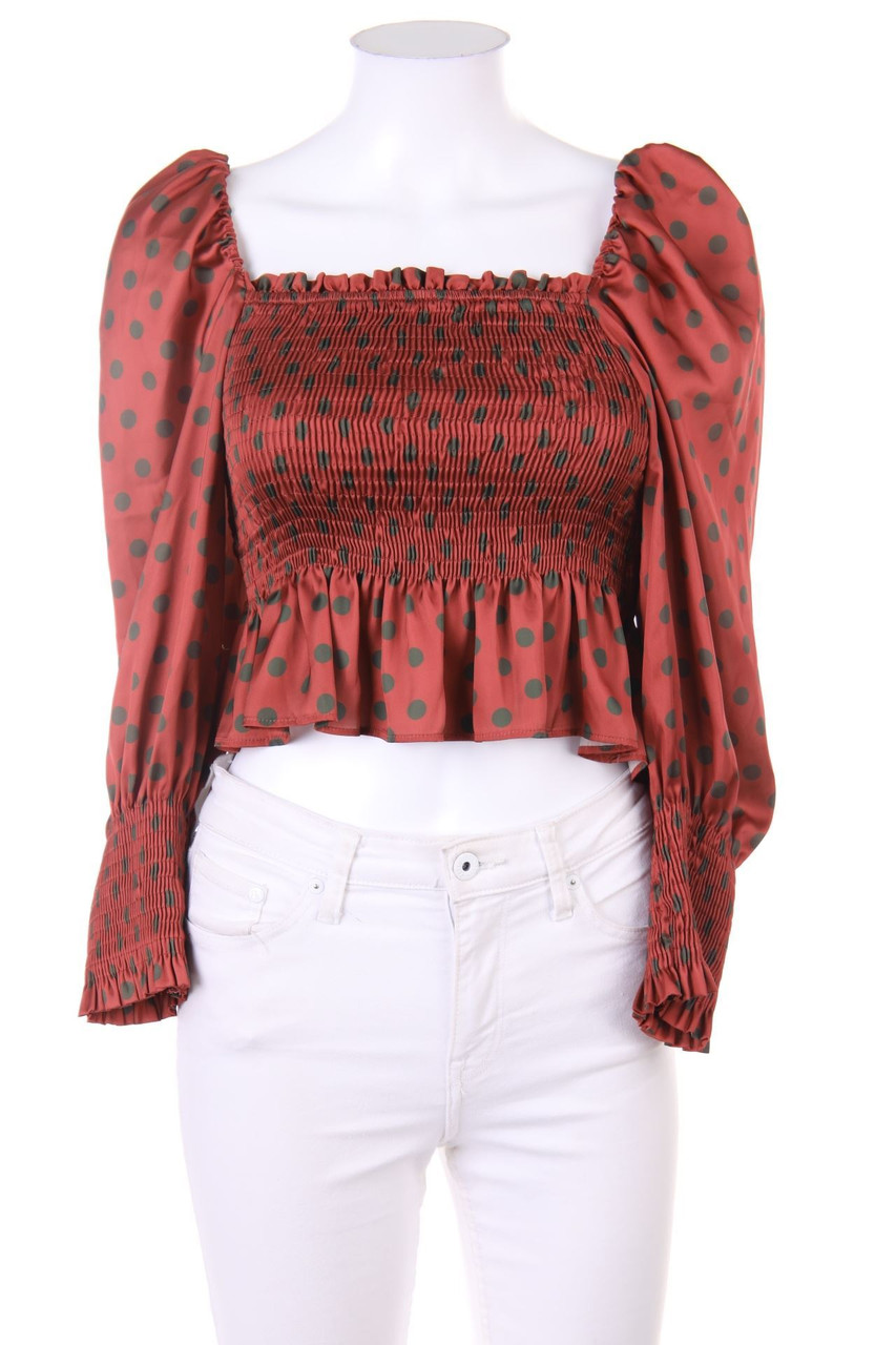 ZARA - Bluse aus Satin mit Punkten - S