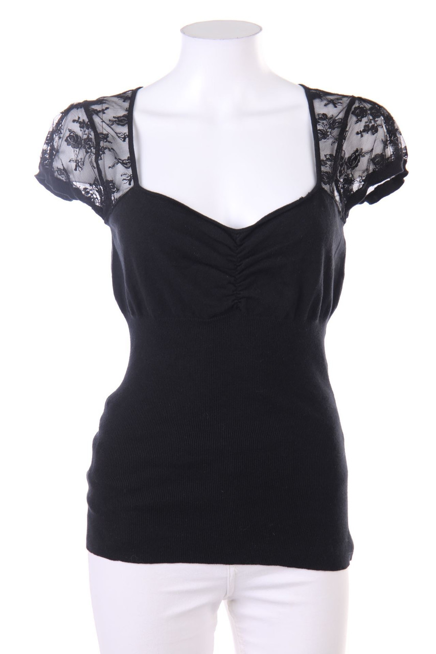 MORGAN - Kurzarm-Bluse mit Spitze - S