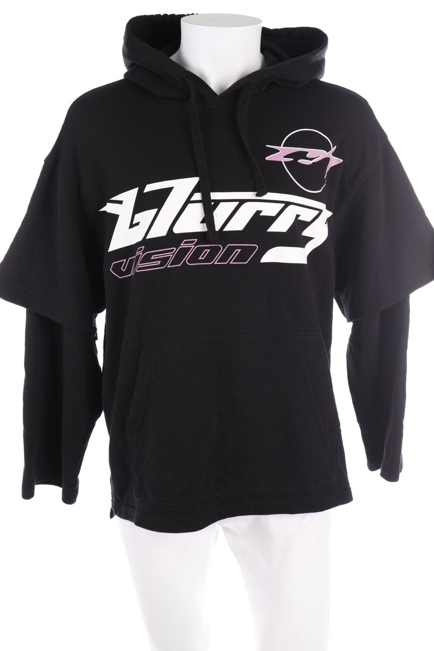 Weekday - Kapuzen-Pullover mit Statement-Print - M