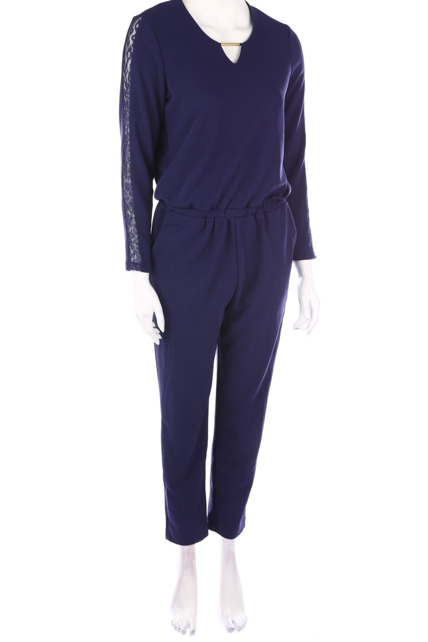 WOMEN ONLY - Jumpsuit mit Spitzen-Einsatz - M