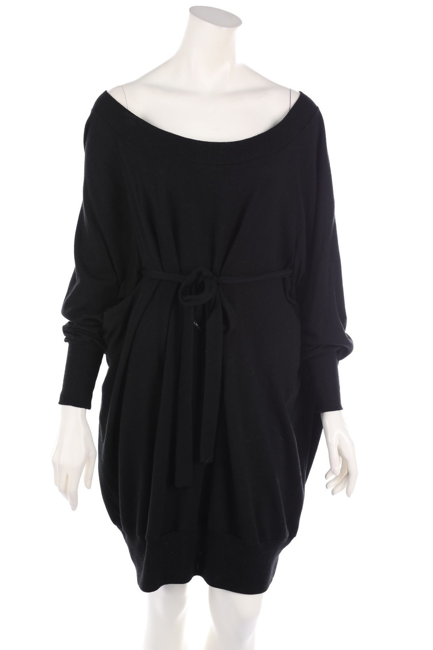 PLEIN SUD JEANIUS - Strickkleid aus Schurwoll-Mix mit Gürtel - D 34