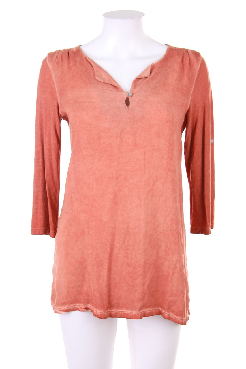 LIBERTY - Garment Dyed-Bluse mit Krempel-Ärmeln - S