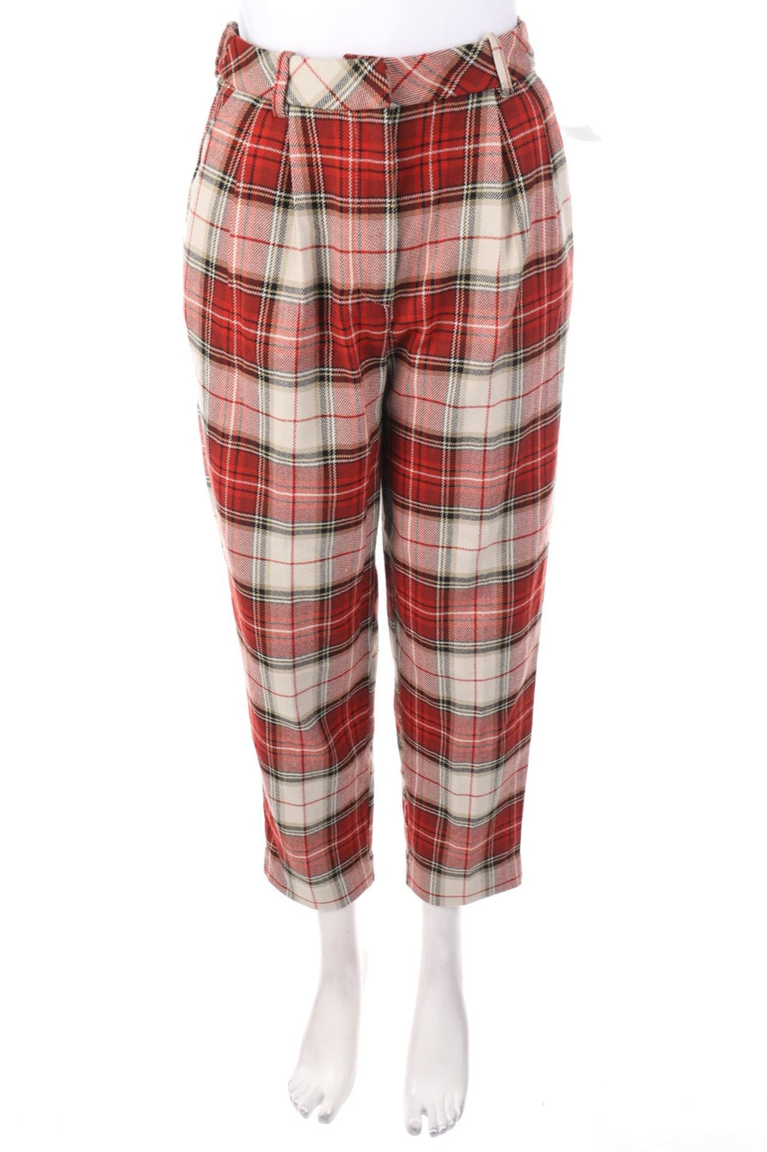 H&M - Bundfaltenhose mit Karo-Muster - D 36