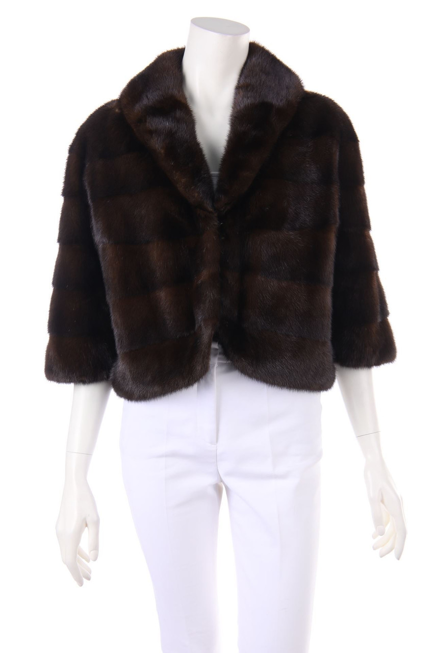 VINTAGE - Nerz-Pelz-Jacke mit 3/4-Ärmel - L