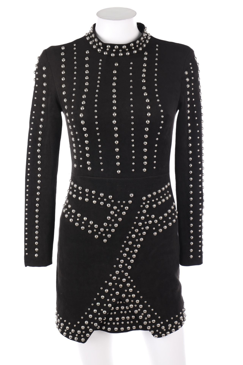 FASHION NOVA - Faux Leather-Party-Kleid mit Nieten - XS