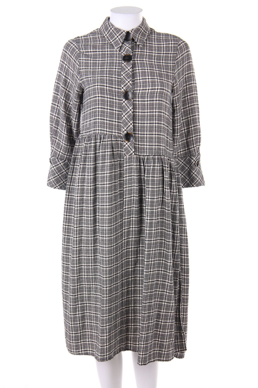 ZARA - Blusenkleid mit Karo-Muster - S