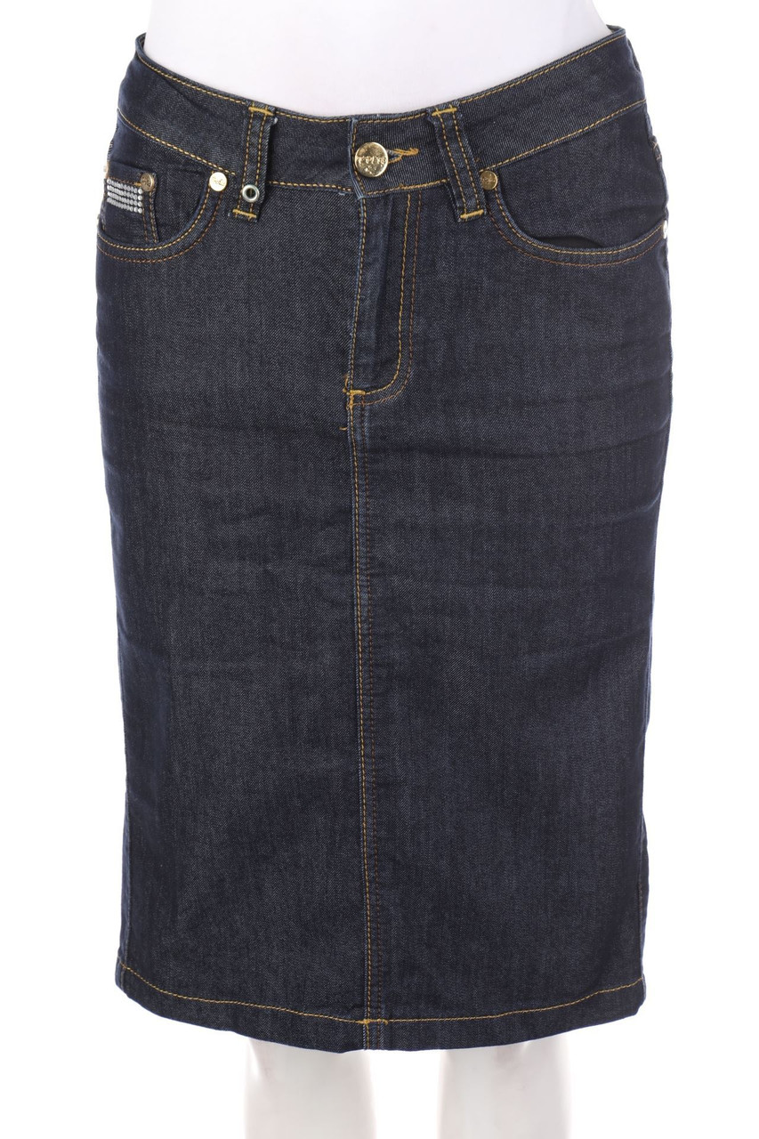 BLACK ORCHID LOS ANGELES - Jeansrock aus Baumwoll-Mix mit Logo-Badge - D 36-38