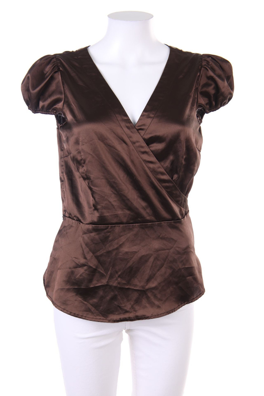 Etam - Kurzarm-Shirt in Wickel-Optik mit Puffärmeln - D 38