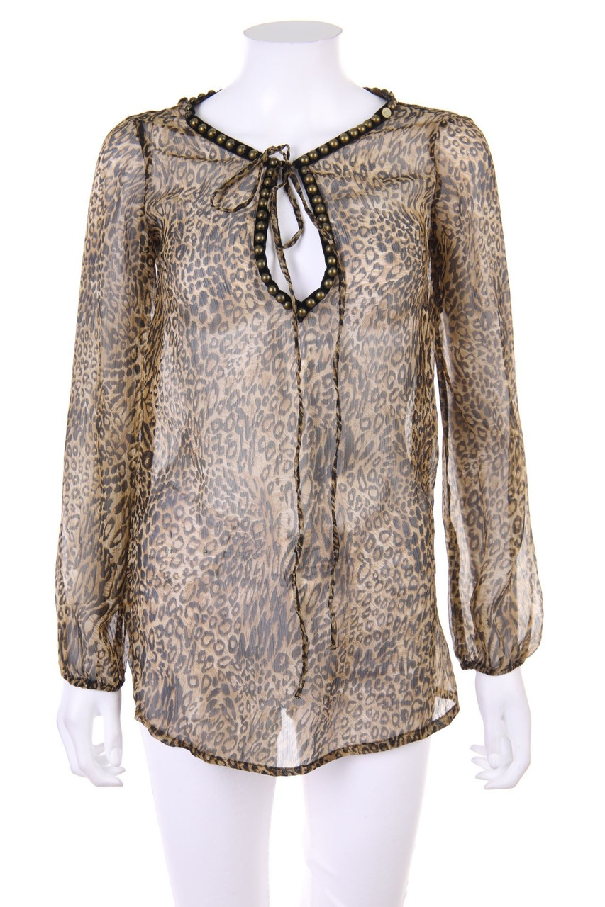 AMISU - Oversize-Bluse mit Applikationen - XS