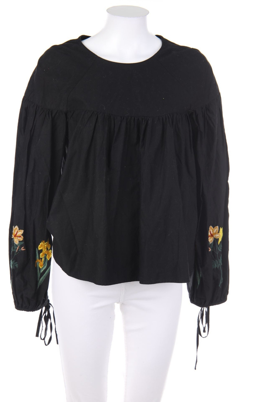 ZARA TRF - Baumwoll-Bluse mit Stickereien - S