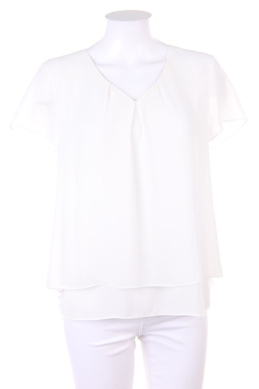 s.Oliver BLACK LABEL - Kurzarm-Bluse mit Falte - D 38