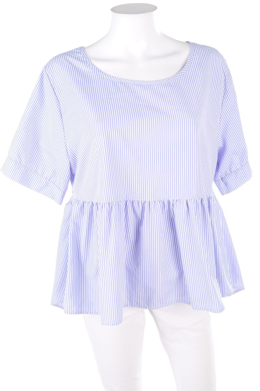 SHEIN CURVE - Kurzarm-Bluse mit Streifen - D 46