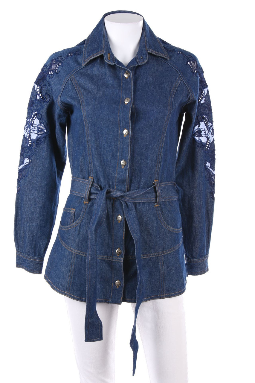 together - Jeans-Jacke mit Spitzen-Einsatz - D 32-34