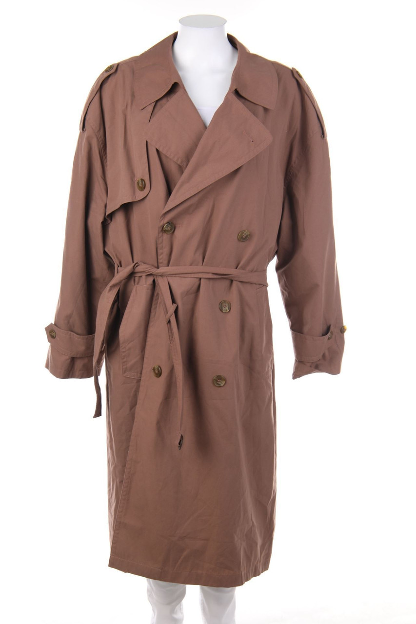 Ohne Label - Zweireiher-Trenchcoat mit Schulter-Riegeln - XXL