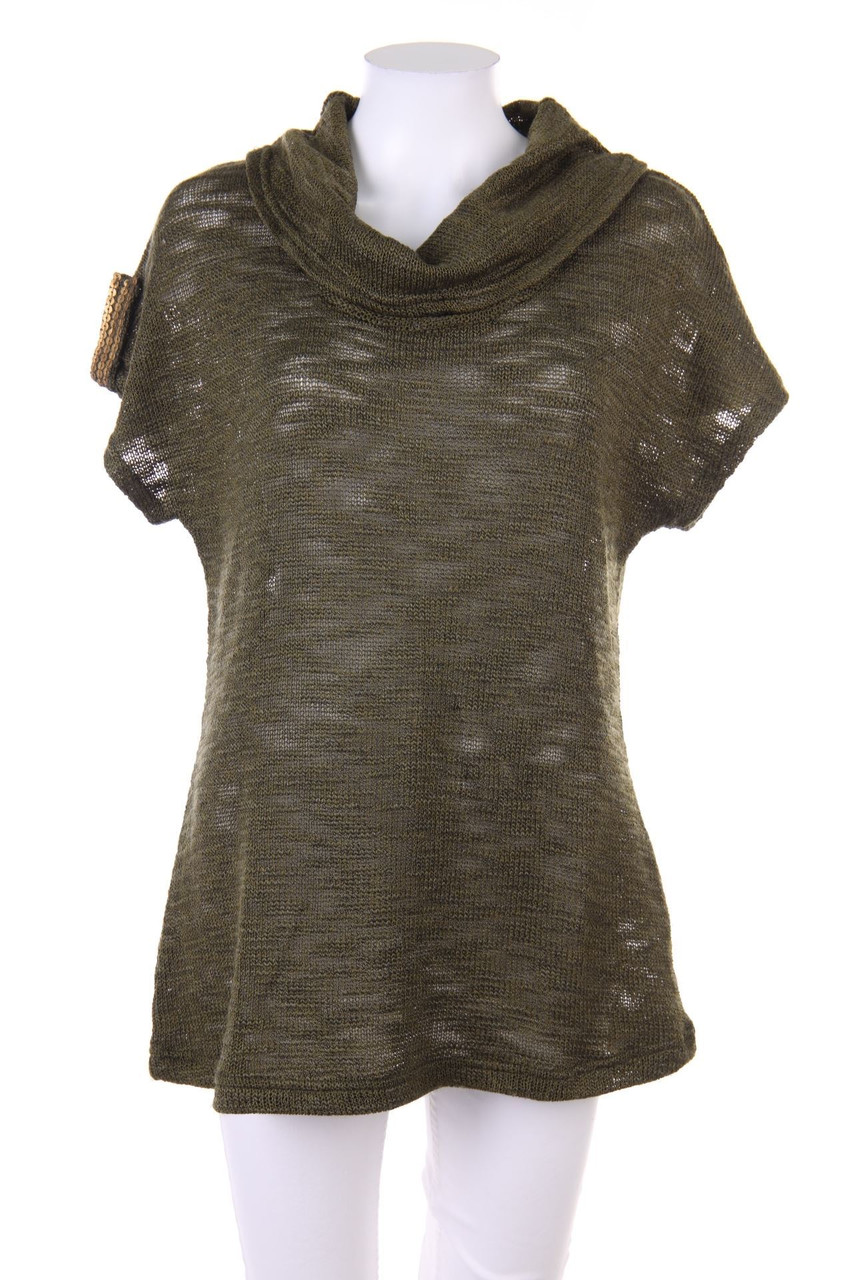 GINA LAURA - Kurzarm-Strick-Pullover mit Wasserfall-Ausschnitt - S