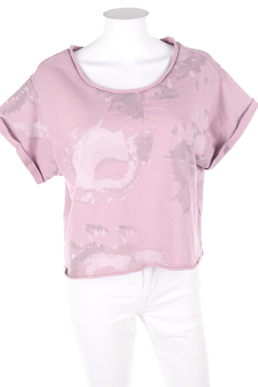 catching Theo - Oversize-Cropped-Kurzarm-Sweatshirt - XS