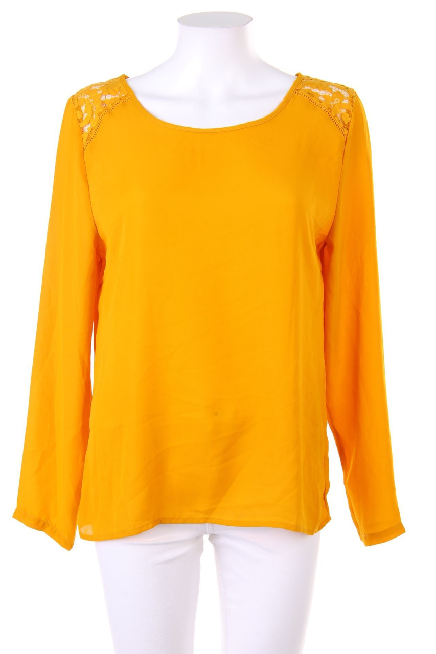 zebra - Bluse mit Spitzen-Einsatz - S