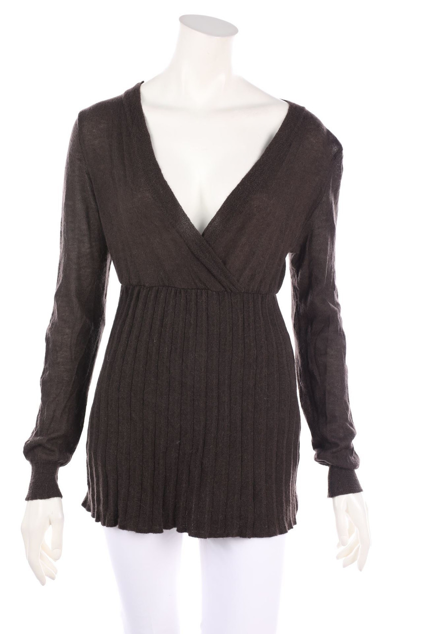 CRISTINA GAVIOLI - Strick-Pullover in Wickel-Optik mit tiefem Ausschnitt - M