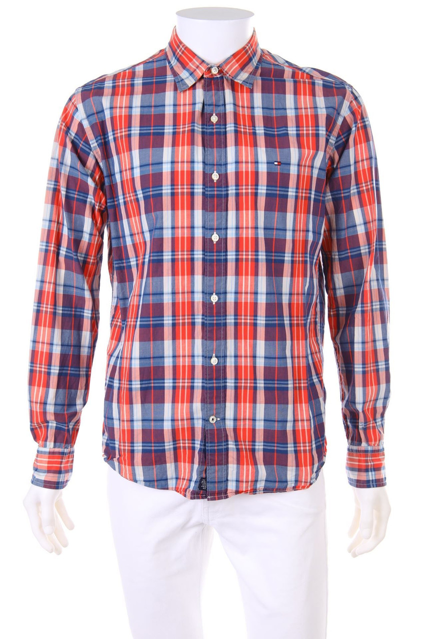 TOMMY HILFIGER - kariertes Hemd mit Logo-Stickerei - M