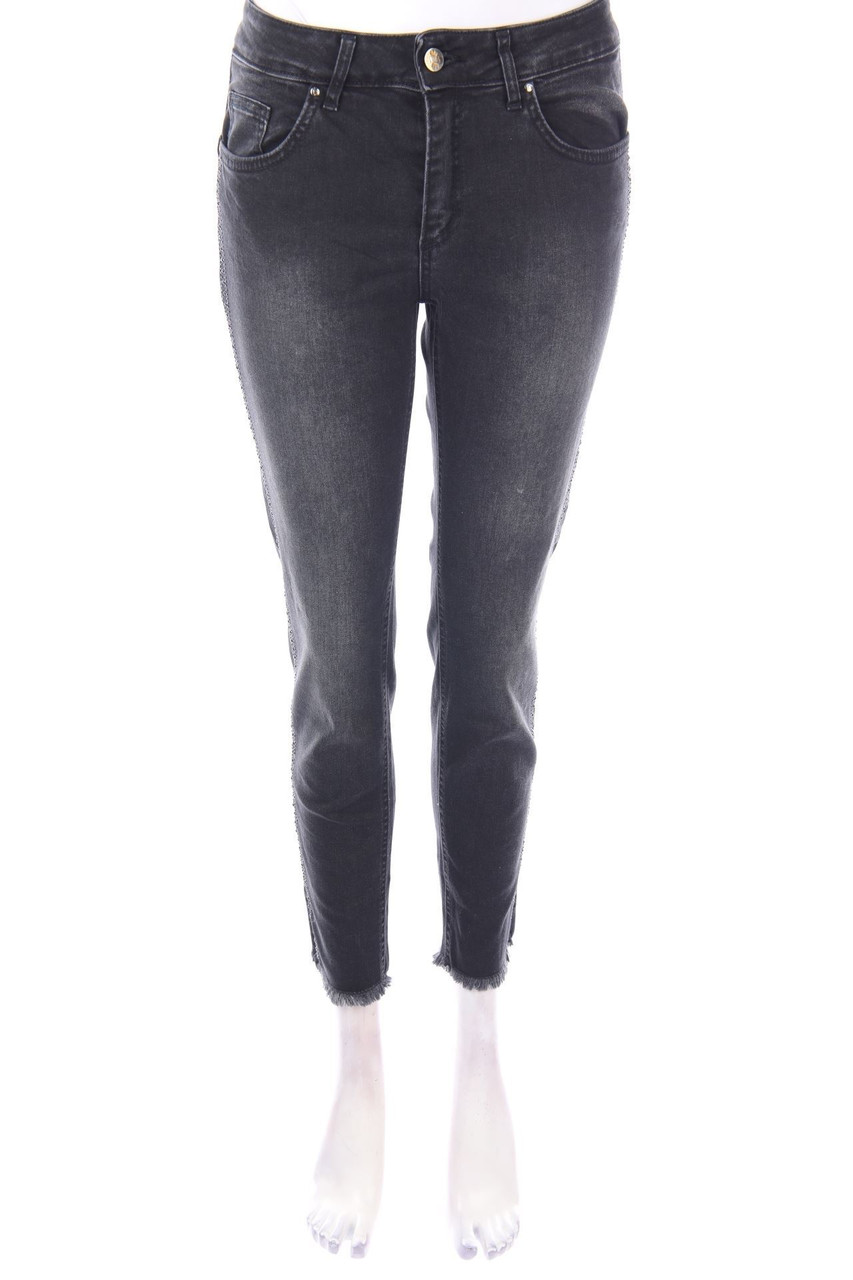 Simoncini - Used Look Skinny-Jeans mit Strass-Steinen - D 36