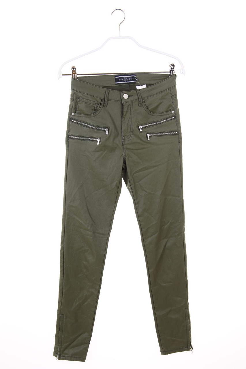 FREEQUENT - Coated Skinny-Jeans mit Zipper - XS